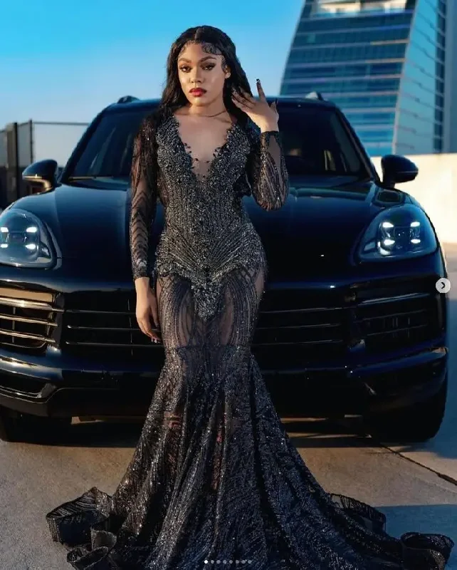 While Supplies Last puff sleeve dressSparkly Black Long Prom Occasion Formal Dresses for Black Girl Luxury Diamond Gillter Beaded Evening Reception Party Gala Gown While Supplies Last puff sleeve dressSparkly Black Long Prom Occasion Formal Dresses for Black Girl Luxury Diamond Gillter Beaded Evening Reception Party Gala Gown