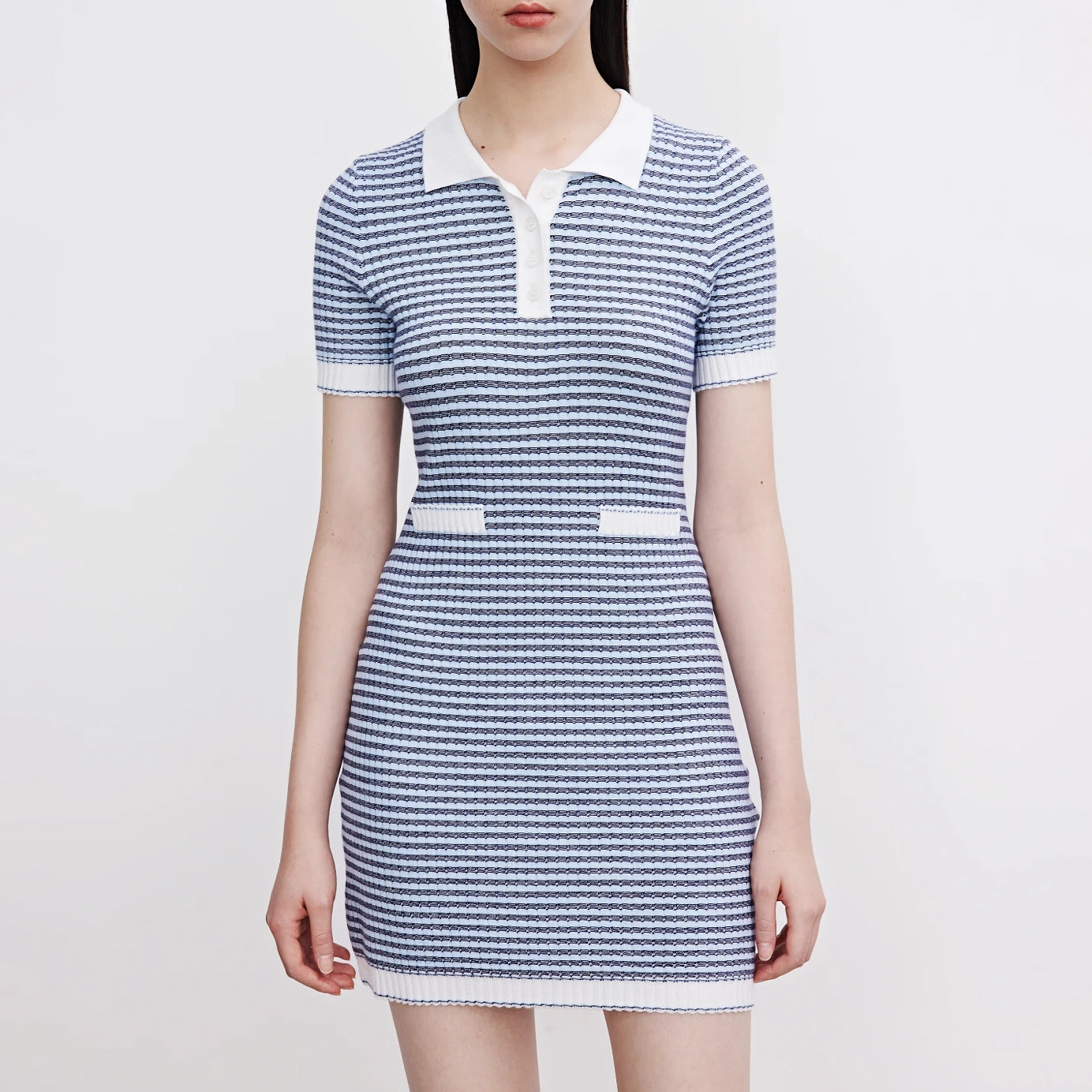 fitted dressVintage Plaid Polo Collar Dress