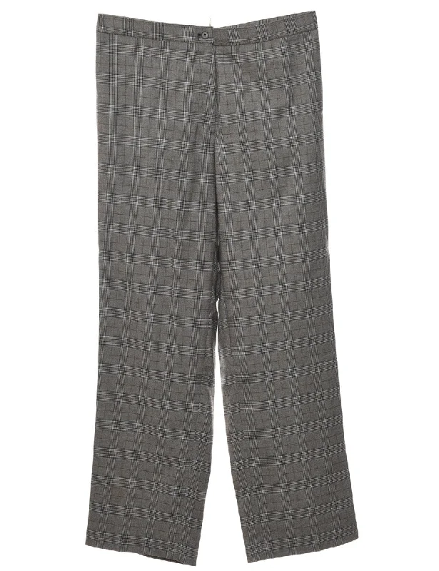 Grey Checked Trousers - W33 L29