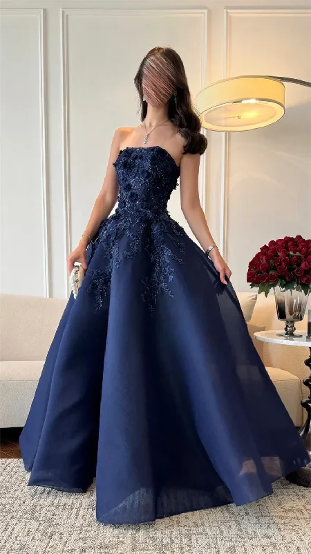 playful dressProm Gown Formal Saudi Arabia Strapless A-line Floor Length Skirts Applique Bespoke Occasion Dresses Evening Dress