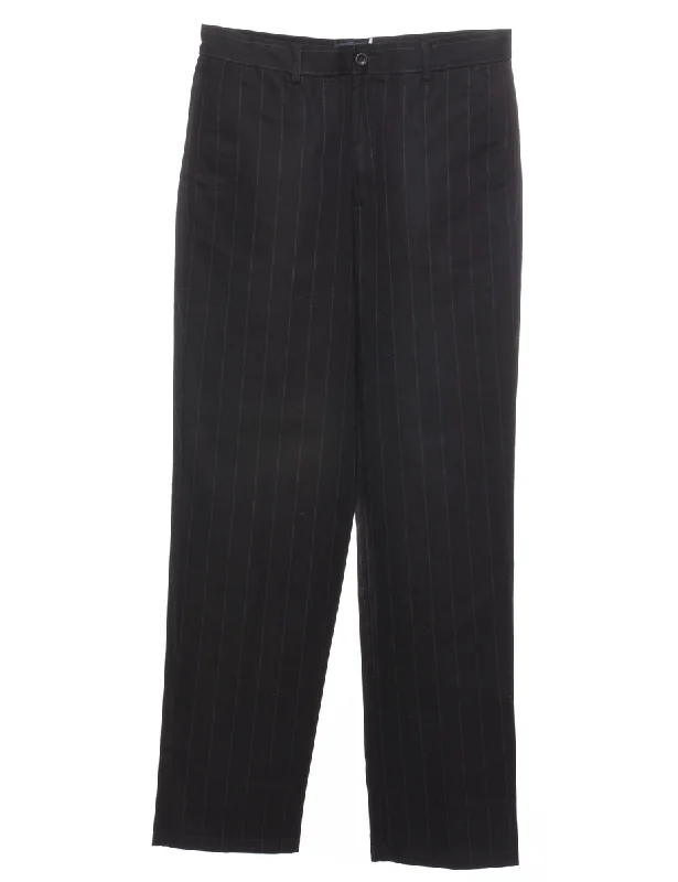 Dockers Black Pinstriped Trousers - W30 L31