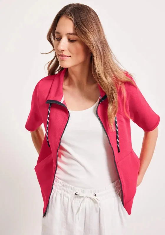 Extra Discounts oversized hooded sweatshirtCecil Short Sleeve Zipped Sweatshirt, Strawberry Red Extra Discounts oversized hooded sweatshirtCecil Short Sleeve Zipped Sweatshirt, Strawberry Red