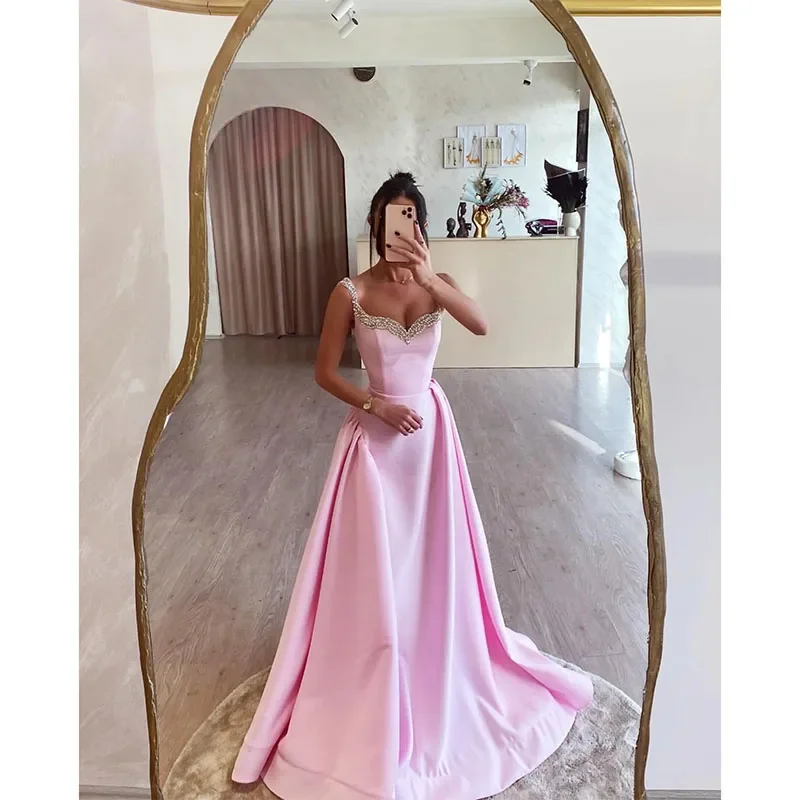 Clearance Event ruffle dressStunning Pink A Line Prom Dress Beaded Straps Formal Evening Dresses Elegant Sweep Train Dresses for Special Occasions Clearance Event ruffle dressStunning Pink A Line Prom Dress Beaded Straps Formal Evening Dresses Elegant Sweep Train Dresses for Special Occasions