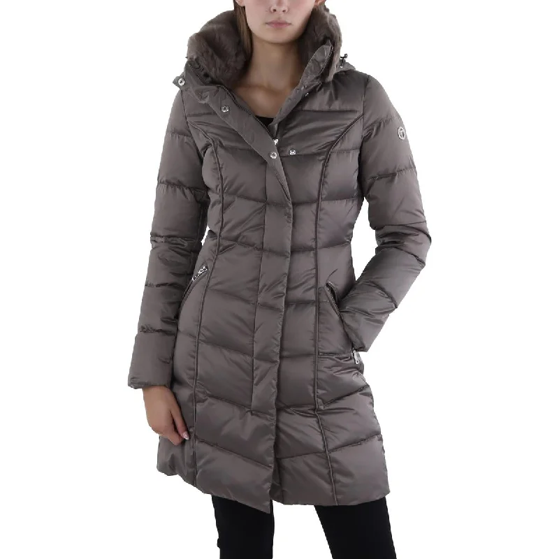 raincoatWomens Insulated Faux Fur Collar Puffer Jacket