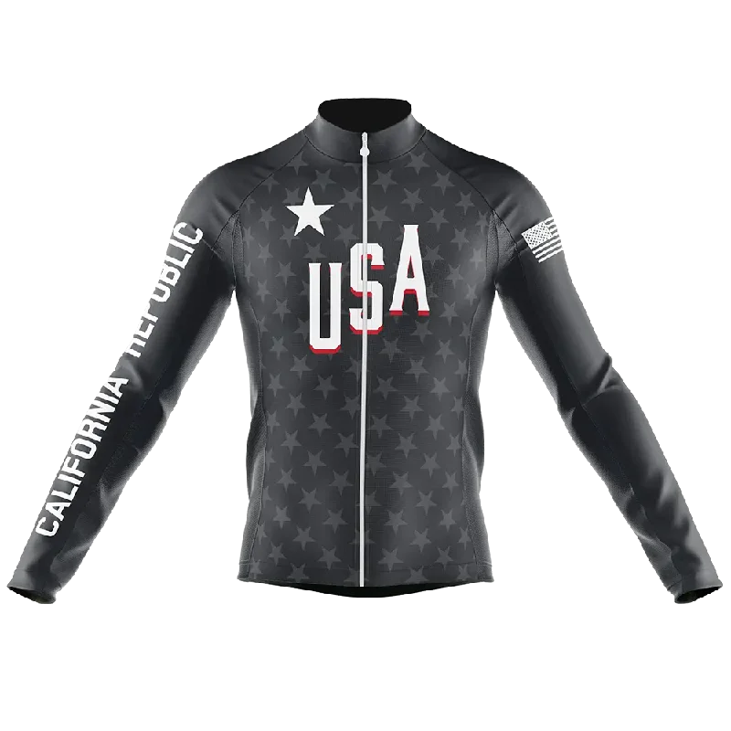 cool workout sweatshirtUSA V1 Long Sleeve Cycling Jersey