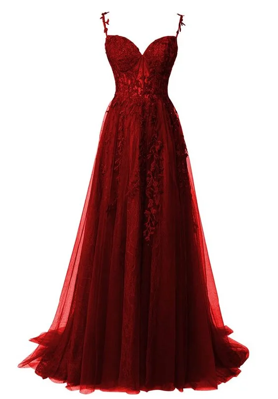 Special Price flowy dressFlower Lace Appliques Tulle Long Prom Dress for Teens  Y7031