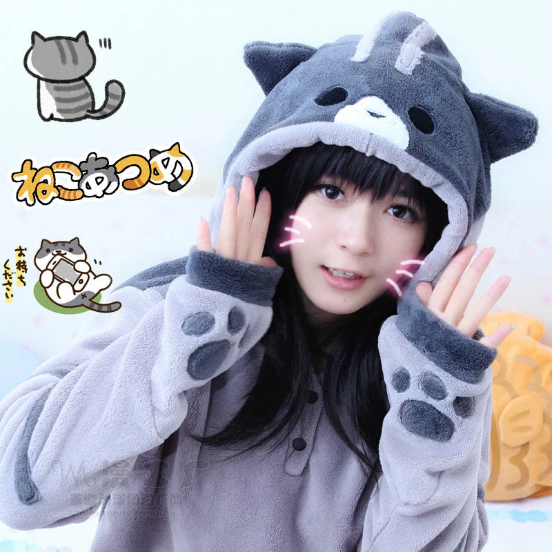 Sneak Peek Sale Japanese cute cat backyard sweater hoodie YV2243