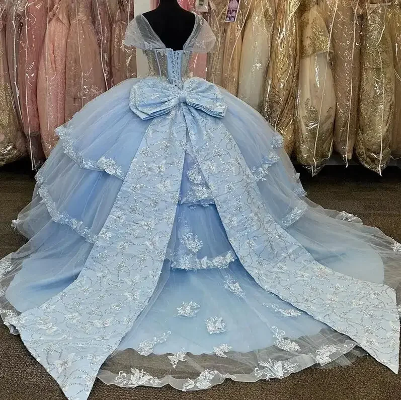 Special Savings vintage-inspired dressLight Blue Quinceanera Dresses Ball Gown Birthday Party Dress Lace Up Graduation Gown Beading With Bow quinceanera de 15 anos Special Savings vintage-inspired dressLight Blue Quinceanera Dresses Ball Gown Birthday Party Dress Lace Up Graduation Gown Beading With Bow quinceanera de 15 anos