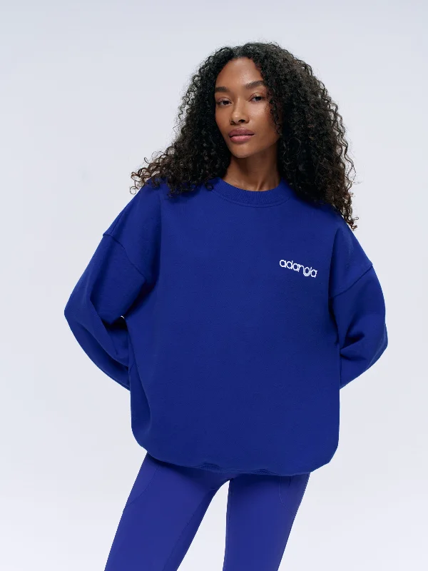 Clearance Sale sleek sports hoodieMotion Oversized Sweatshirt - Cobalt Blue/White