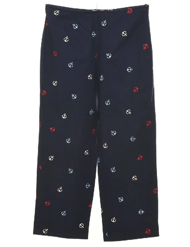 Embroidered Nautical Design Trousers - W30 L27