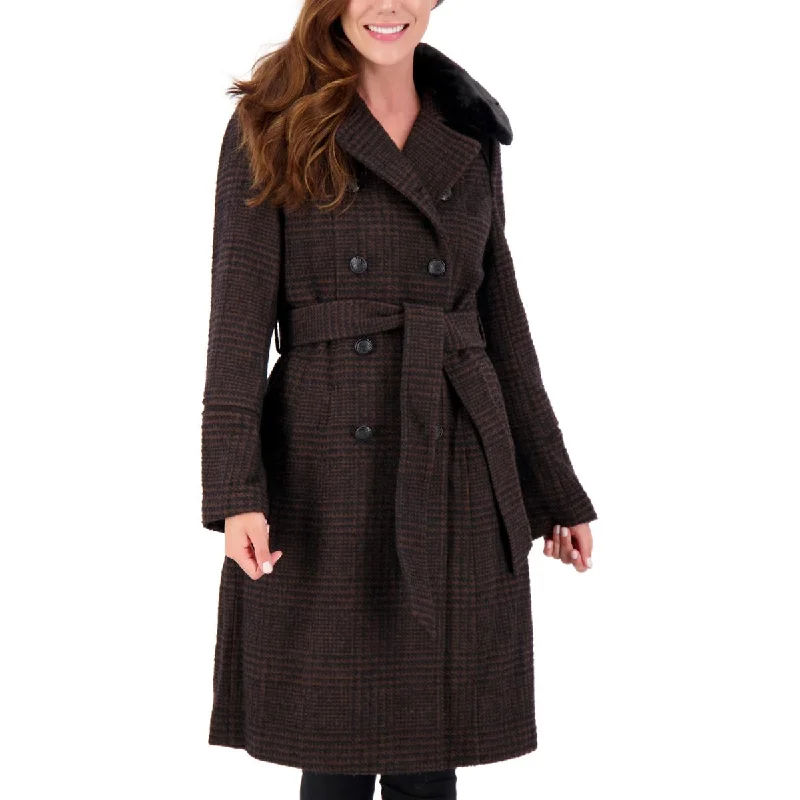 stylish lightweight coatWomens Wool Blend Midi Trench Coat