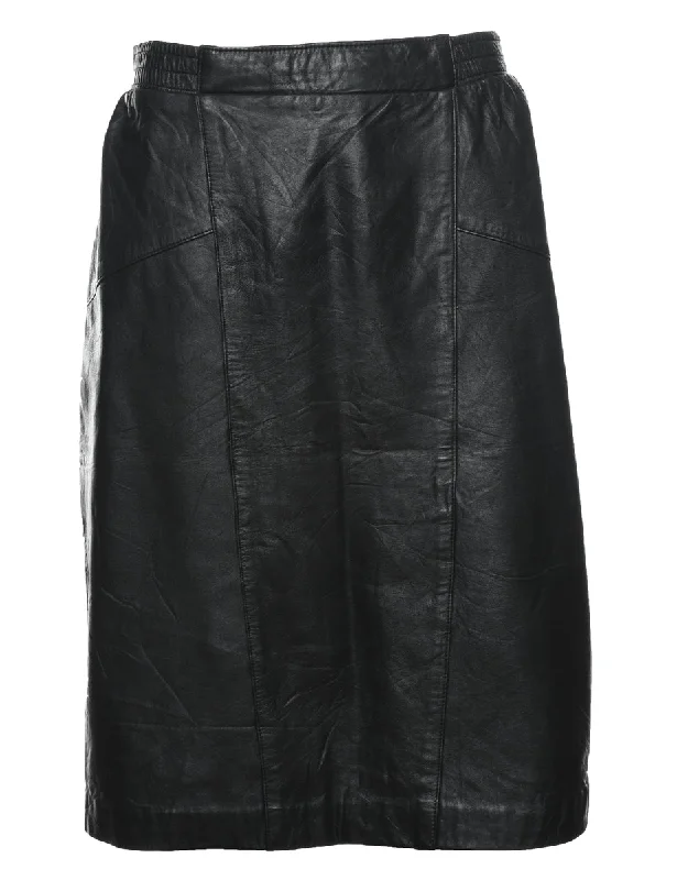 Flash Sale casual coatBlack Leather Skirt - M