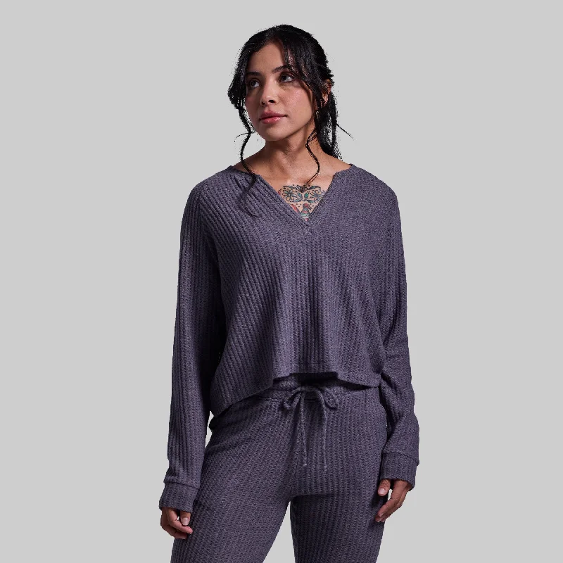 Early Bird Discount oversized hoodieR and R Waffle Long Sleeve (Elephant)