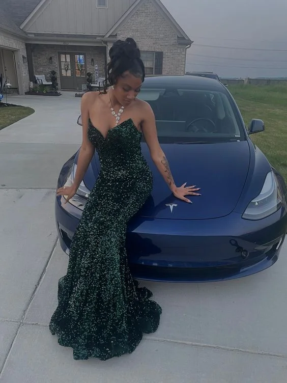 Markdown Madness elegant maxi dressGreen Strapless Sequined Mermaid Prom Dress Evening Gown Y6511 Markdown Madness elegant maxi dressGreen Strapless Sequined Mermaid Prom Dress Evening Gown Y6511