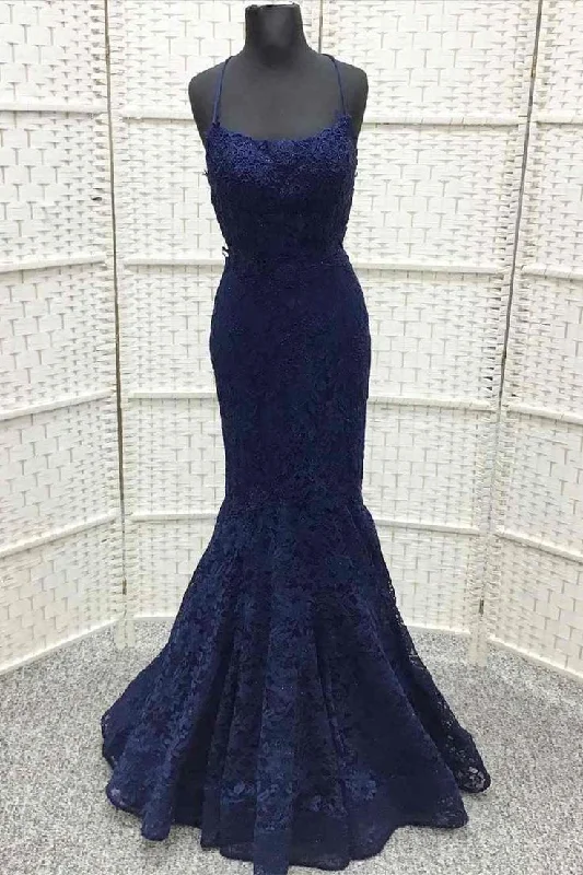 Price Cut chic slip dressNavy Blue Lace Embroidered Lace-Up Trumpet Long Prom Dress Y6765 Price Cut chic slip dressNavy Blue Lace Embroidered Lace-Up Trumpet Long Prom Dress Y6765