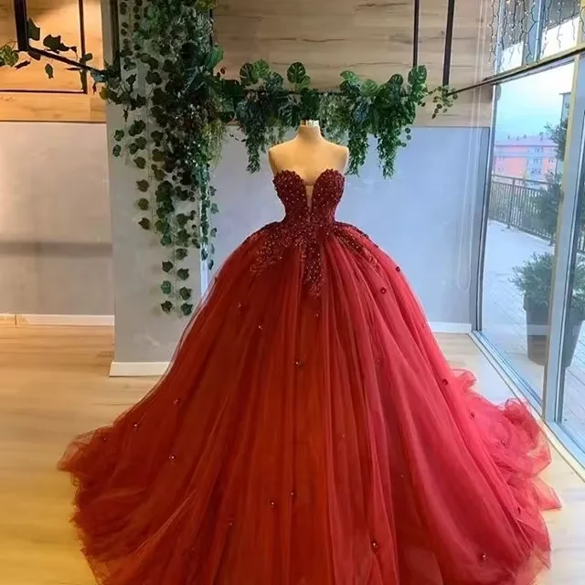 floral dressSweetheart Ball Gown Quinceanera Dresses Fashion Handmake Flower Appliques Floor-Length Formal Wedding Party Gowns