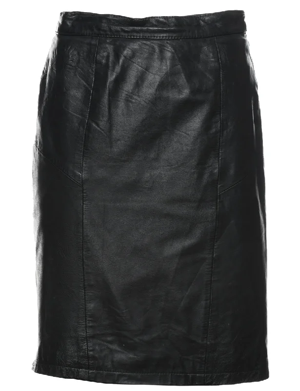 Midnight Madness contemporary trench coatBlack Pencil Shape Leather Skirt - S