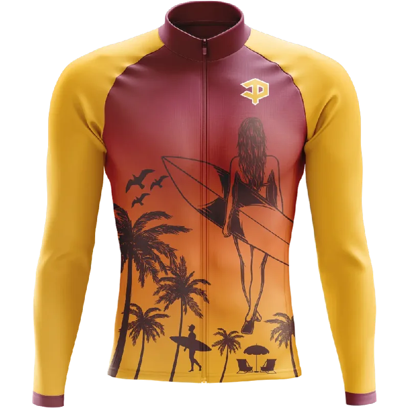 Super Sale pullover workout hoodieSurfin' Long Sleeve Cycling Jersey