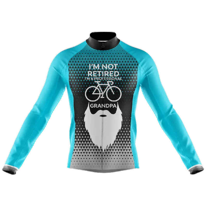 warm athletic hoodieI'm Not Retired, I'm A Professional Grandpa Long Sleeve Cycling Jersey