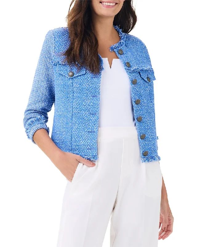 Unbeatable Prices elegant coatNic+Zoe Petite Utility Fringe Mix Knit Jacket