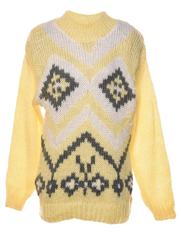 Unbeatable Prices stylish lightweight coatYellow Nordic High Neck Jumper - M