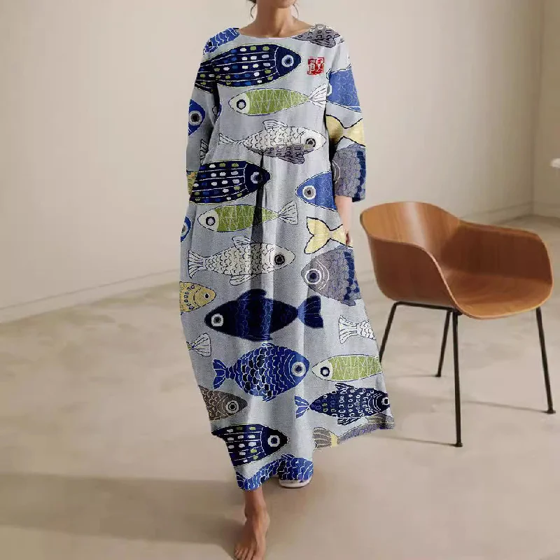 Stock Clearance casual summer dressRound Neck Sleeves Dress Fall Plus Size