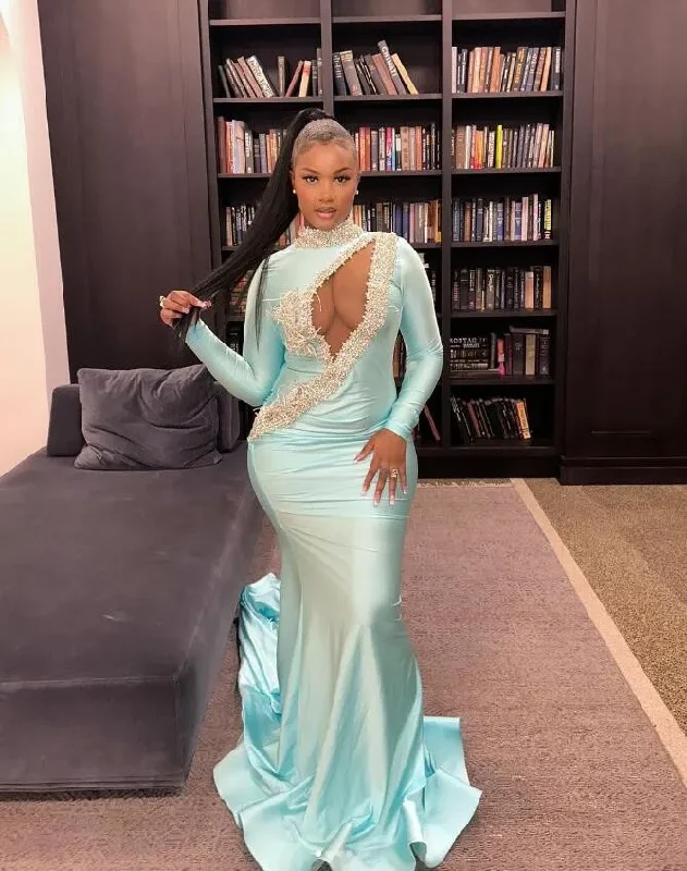 Today’s Special floral dressIce Blue Mermaid Prom Birthday Dresses for Black Girl Long Sleeve Sparkly Crystal Beaded Sexy Hole Evening Birthday Gala Gown Today’s Special floral dressIce Blue Mermaid Prom Birthday Dresses for Black Girl Long Sleeve Sparkly Crystal Beaded Sexy Hole Evening Birthday Gala Gown