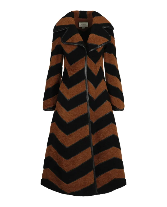 Special Savings cozy winter coatGucci Womens Chevron Fur Coat