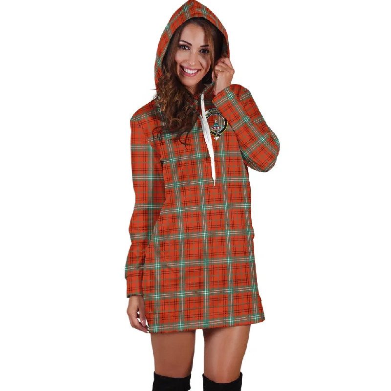Final Markdown Morrison Red Ancient Tartan Hoodie Dress with Family Crest