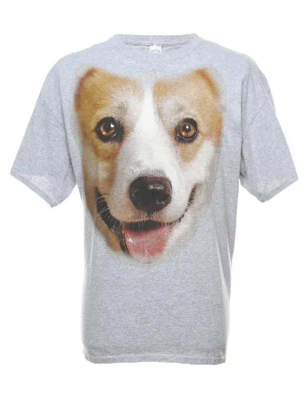 slim fit coatGrey Dog Design Light Grey & Light Brown Animal T-shirt - XL