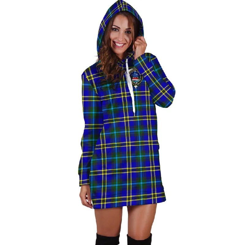 Hot Deal Weir Modern Tartan Hoodie Dress with Family Crest