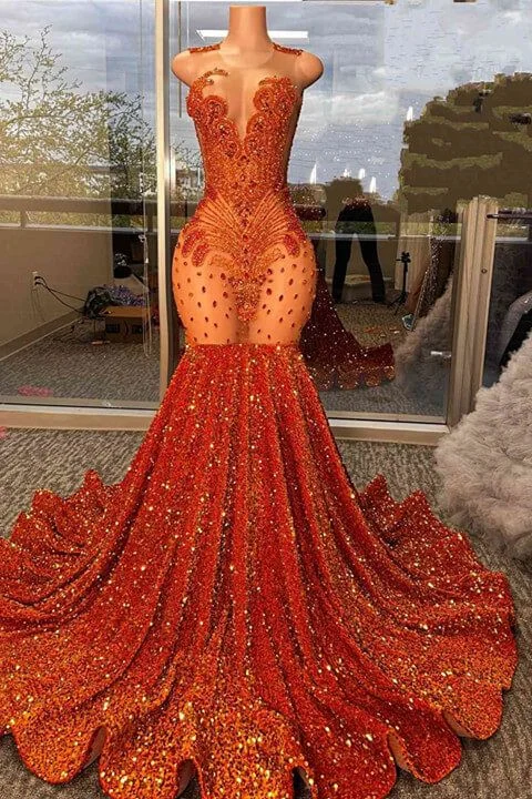 Exclusive Online Offer stylish dressGlamorous Burnt Orange Scoop Sleeveless Mermaid Formal Dresses With Sequins Beadings Exclusive Online Offer stylish dressGlamorous Burnt Orange Scoop Sleeveless Mermaid Formal Dresses With Sequins Beadings