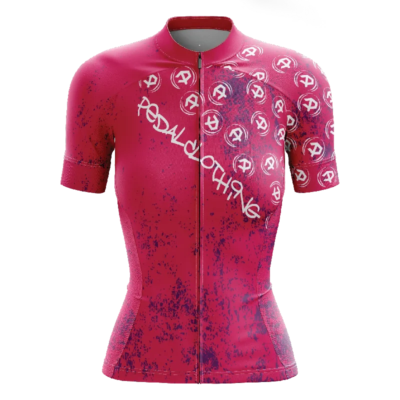 New Markdowns retro sports hoodieWomen's Purple Grunge V3 Short Sleeve Cycling Jersey