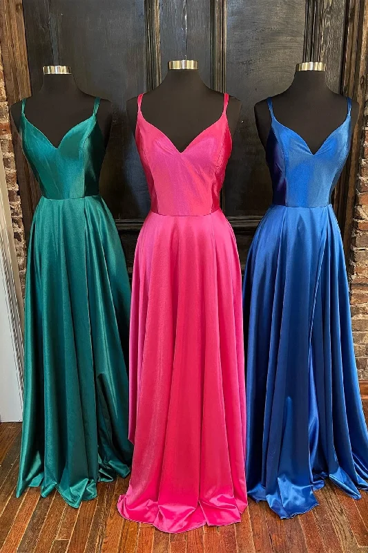 stylish party dressSimply A-line Green Long Prom Dress with Pockets