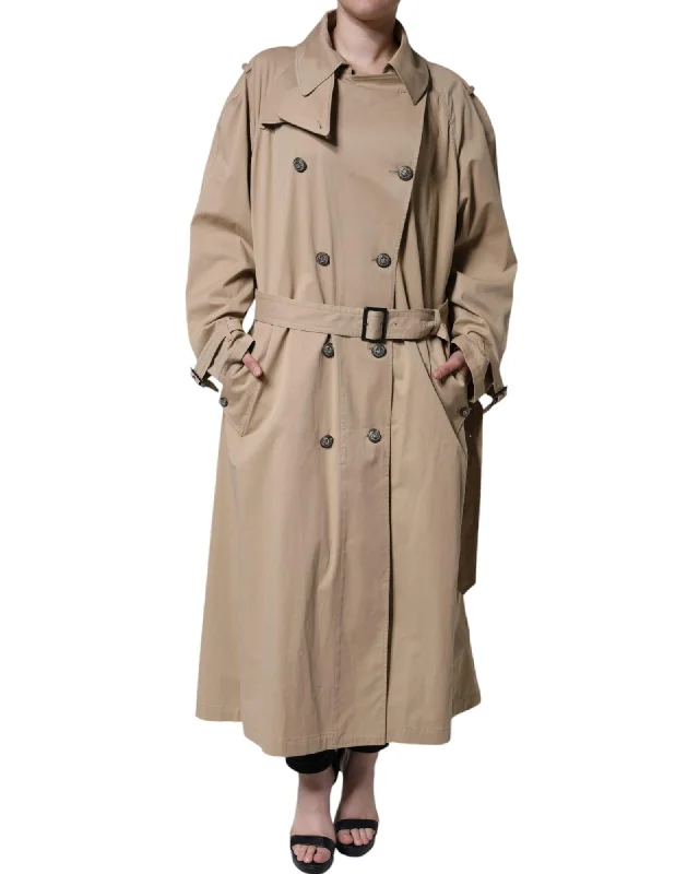 Midnight Sale cozy wool-blend coatDolce & Gabbana Double Breasted Trench Coat Jacket with Logo Details