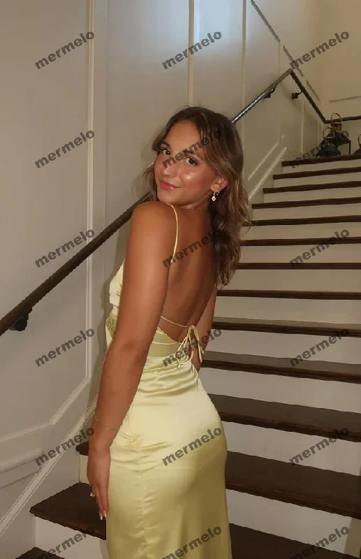 printed dressSexy Yellow Mermaid Spaghetti Straps Long Party Prom Dresses Ideas,Evening Gowns