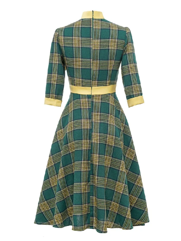 Best Bargains sleeveless dressBerriesJam - 2024 Tonval Bow Neck Plaid 3/4 Length Sleeve Midi Dress Best Bargains sleeveless dressBerriesJam - 2024 Tonval Bow Neck Plaid 3/4 Length Sleeve Midi Dress