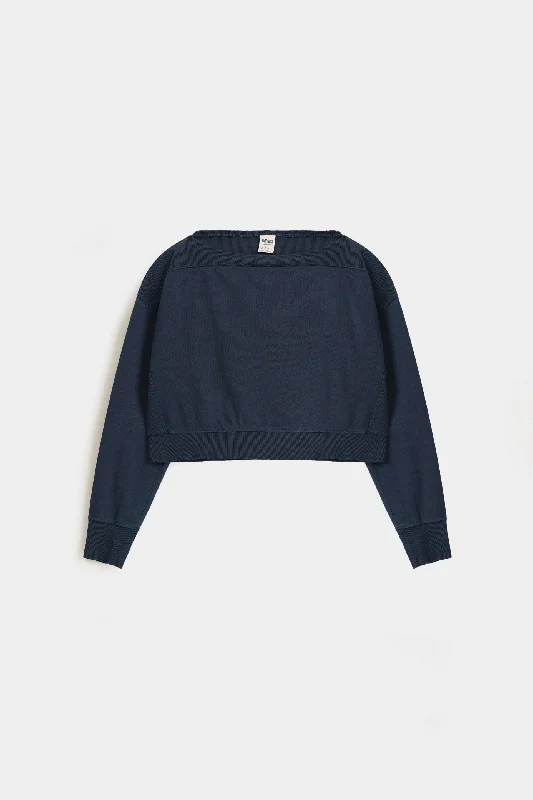 Overstock modern athletic hoodieSuper Cropped Boat Neck Sweatshirt