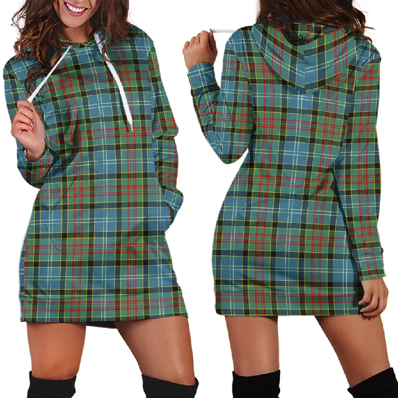 Act Fast Paisley Tartan Hoodie Dress