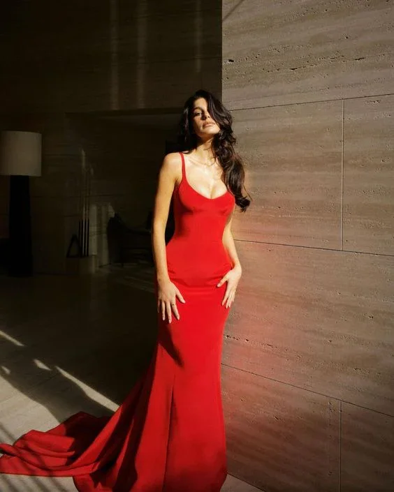 Weekend Deal sleeveless dressSexy Mermaid Spaghetti Straps Red Prom Dress Wedding Guest Dresses Weekend Deal sleeveless dressSexy Mermaid Spaghetti Straps Red Prom Dress Wedding Guest Dresses