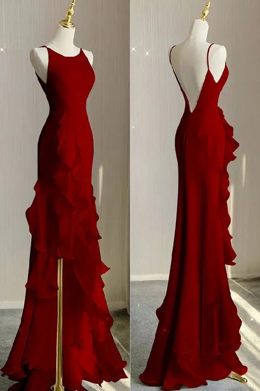 Midnight Sale cocktail party dressSimple Mermaid Beach Evening Dress with Ruffles,Spaghetti Straps Backless Prom Gown Y5651 Midnight Sale cocktail party dressSimple Mermaid Beach Evening Dress with Ruffles,Spaghetti Straps Backless Prom Gown Y5651