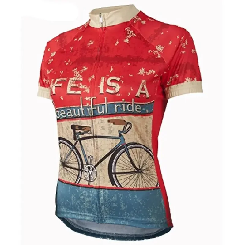 breathable gym hoodieLife Is A Beautiful Ride Women Cycling Jersey