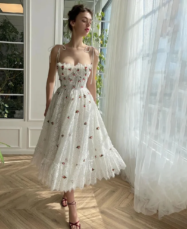 Special Savings off-shoulder dressWhite Fairy Lace Midi Prom Dresses Sweetheart Cherry Appliques Wedding Party Dresses for Women A-Line Graduation Gowns Special Savings off-shoulder dressWhite Fairy Lace Midi Prom Dresses Sweetheart Cherry Appliques Wedding Party Dresses for Women A-Line Graduation Gowns
