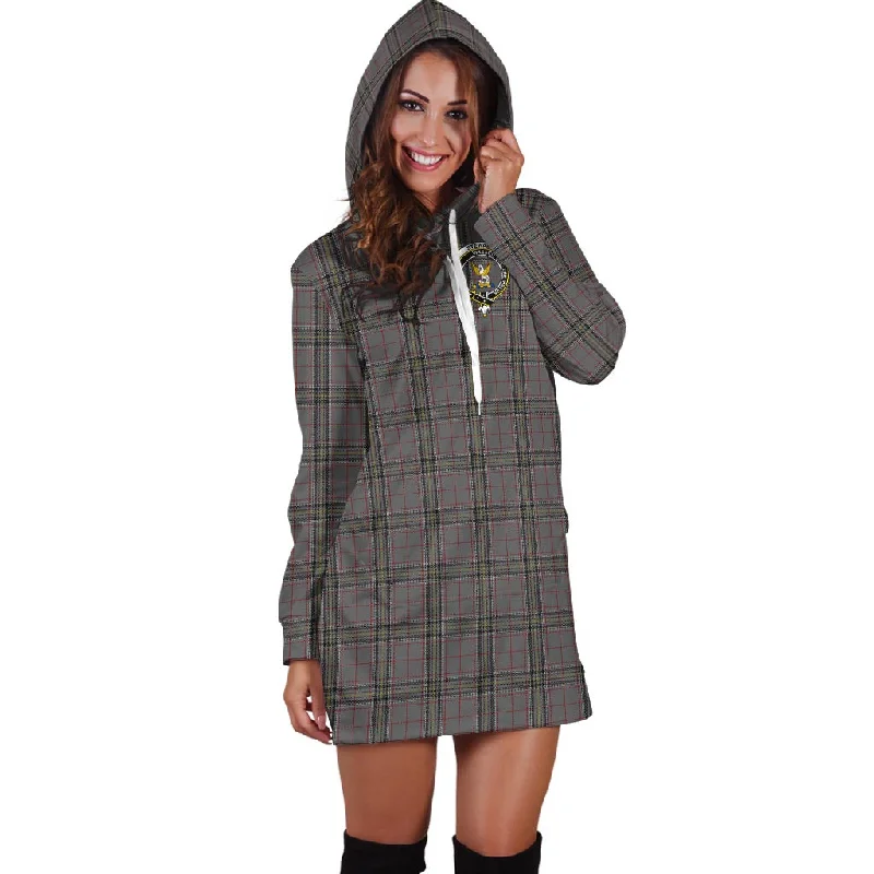 Crazy Deals Stewart Grey Tartan Hoodie Dress with Family Crest