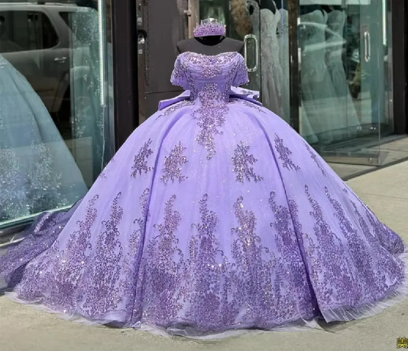 flowy maxi dressShining Purple Quinceanera Dress 2024 Ball Gown With Beads Sequins Applique Birthday Party Sweet 16 Vestidos De 15 Años