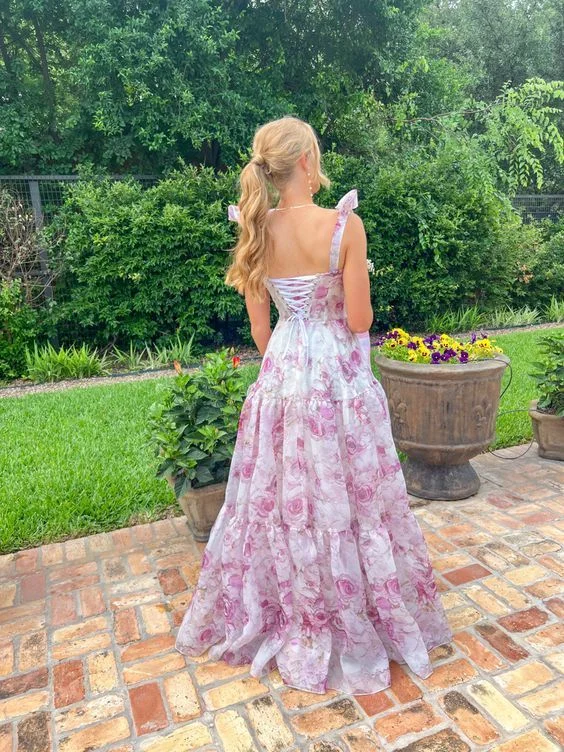 Steals and Deals luxury dressChiffon A-line Floral Print Prom Dress Senior Prom Gown Y6747 Steals and Deals luxury dressChiffon A-line Floral Print Prom Dress Senior Prom Gown Y6747
