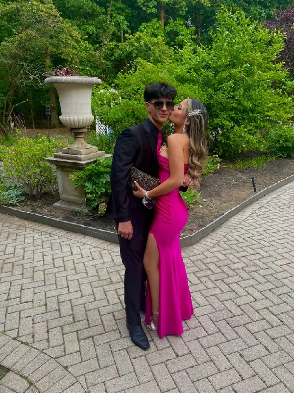 New Markdowns chic shift dressElegant Satin Long Prom Dress with Split