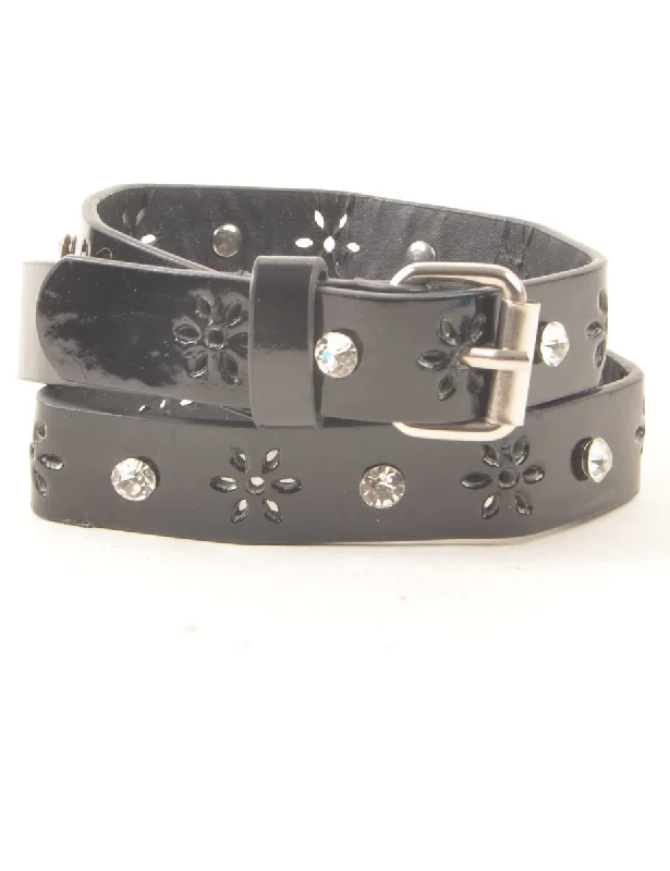 breathable jacketLeather Studded Skinny Belt - M