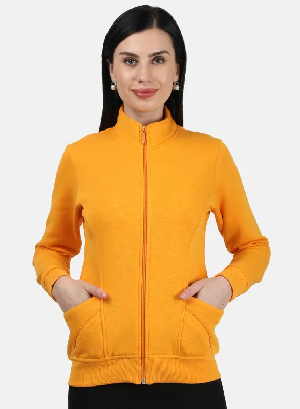 Instant Savings streetwear gym sweatshirtWomen Mustard Plain Sweatshirt