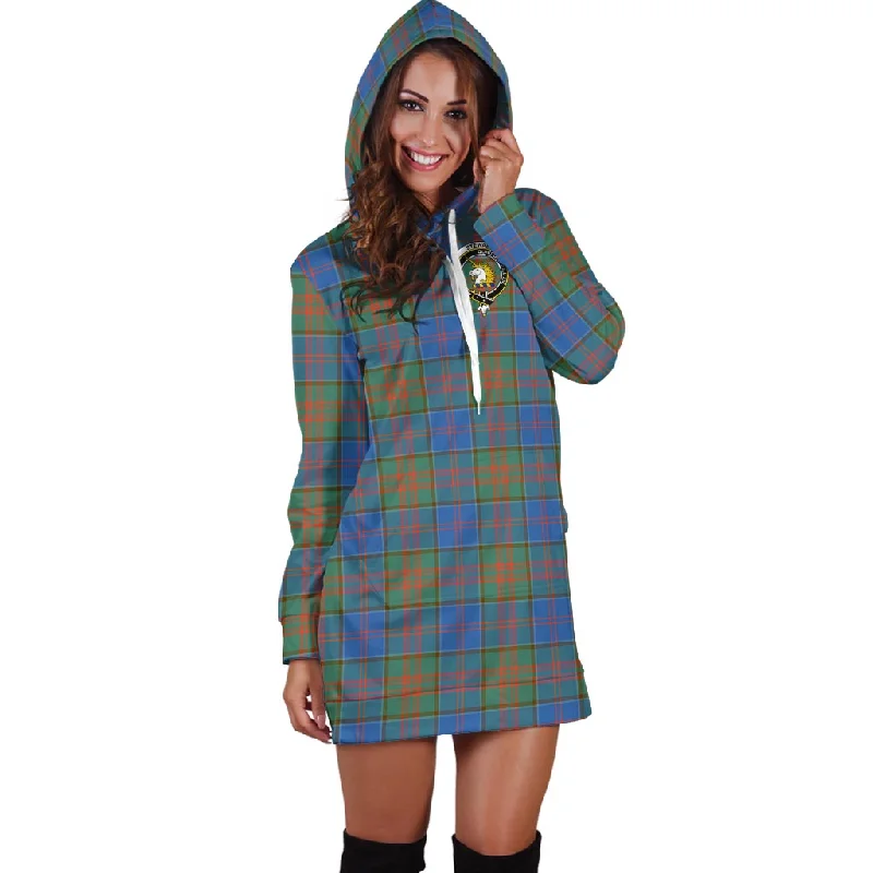 Low Prices Stewart of Appin Hunting Ancient Tartan Hoodie Dress with Family Crest